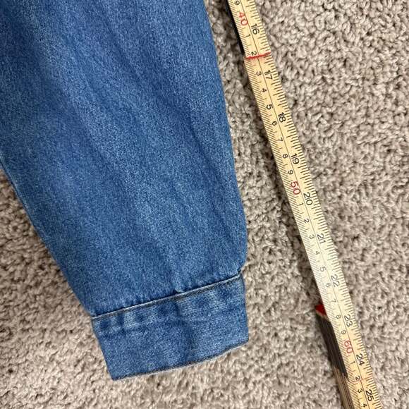 Vintage Delta Burke Collection Denim Jacket USA Velvet Collar Womens L Blue EUC - Picture 4 of 7